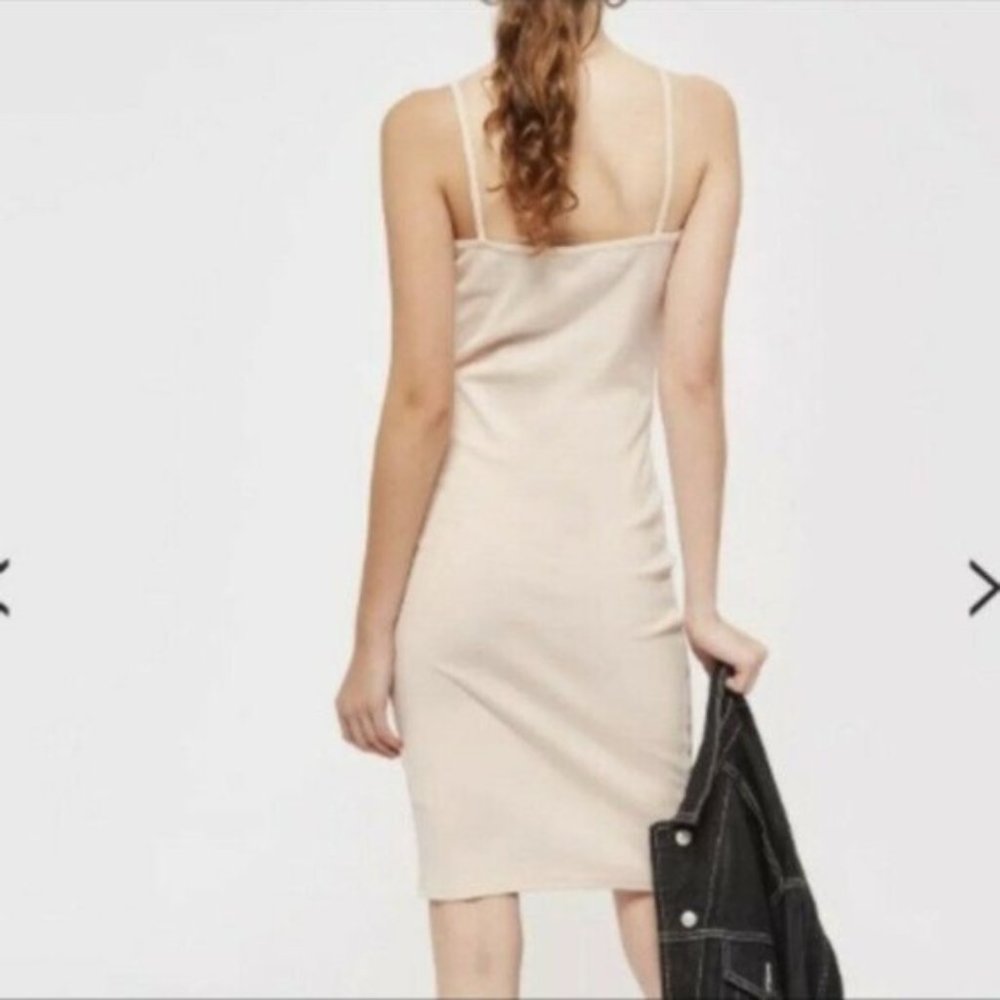 Topshop Nude Bodycon Tank Midi Dress - Picture 3 of 8